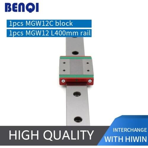 China BENQI linear guideway MGW12- L400mm + 1pc MGW12C carriage material of bearing steel