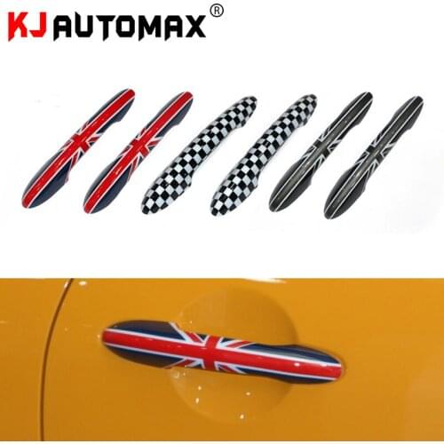 KJAUTOMAX For Mini Cooper F54 F55 F56 Grey Jack Union Jack Checker Outside Door Handle Decorative Shell