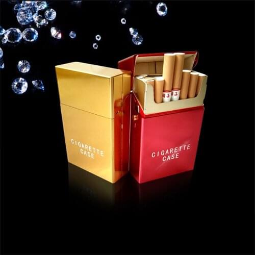 Classic Thin Fashion Pipe Creative Personality Cigaret Metal Cigarette Cigarette Box Aluminum Gift Box Smoking Set