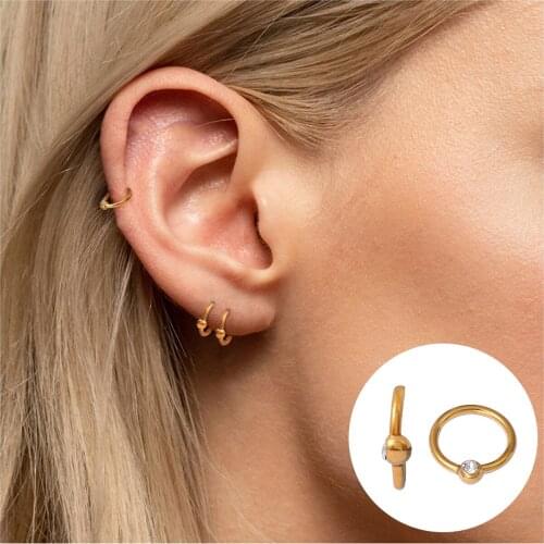 1Pc Stainless Steel Cz Hoop Hinged Segment Clicker Ring Cartilage Helix Daith Earring Ear Nose Septum Piercing Jewelry