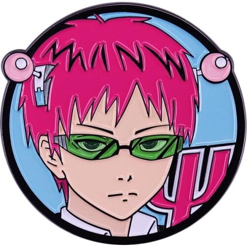 Comic Saiki K Super Ability of Qi Mu Nan Xiong Disaster Lapel Pins Cartoon Key Figure Psychics Collection Enamel Jewelry New