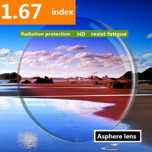 1.67 Index HD Prescription Lenses CR-39 Resin Aspheric Glasses Lenses for Myopia/Hyperopia/Presbyopia Super Thin With Coating