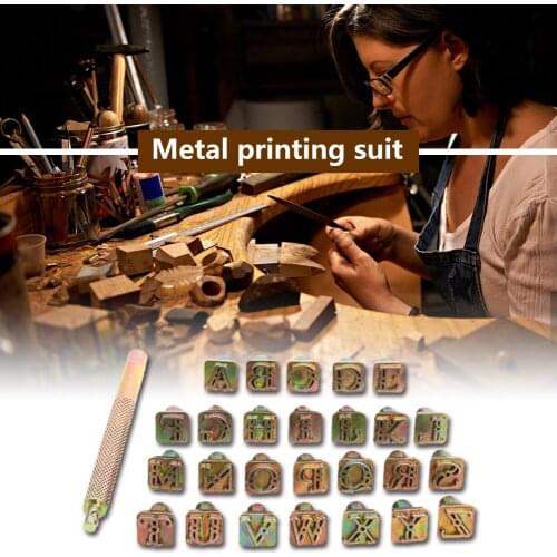 English Letters Symbol Set Zinc Alloy Leather Unique Marking Punching 26 Stamps Tools Craft for Stamping Accessories