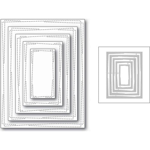 2020 New Rectangle Frame Nesting Layered Metal Cutting Dies For DIY Cut Paper Making Background Card Scrapbooking Album No Stamp