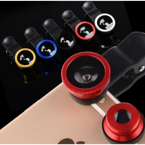 Fish-eye Universal 3 in 1 Chip Lenses Wide Angle Macro Camera for iphone X S MAX XR 8 7 6 plus SE Samsung S10 9 8 7 6