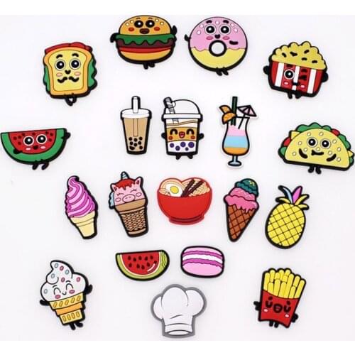 1pcs Original Shoe Charm Cartoon Ice Cream and Burger Garden Shoe Buckle Accessory Decoration