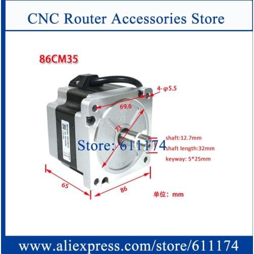 Original Leadshine 2 phase stepper motor 86CM35 3.5N.m Hybrid NEMA34 stepping motor with 4 Wire, 12.7mm shaft