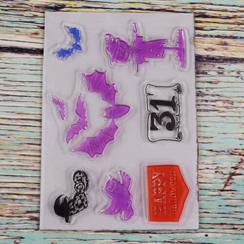 Halloween bat transparent clear stamp for DIY Scrapbooking/Card Making/Kids Christmas Fun Decoration Supplies