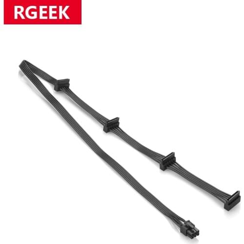 Rgeek PCI-E 6 Pin Male 1 to 4 SATA Female Power Supply Splitter Supply Cable for Corsair RM650X RM750X RM850X RM1000X