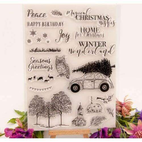 Christmas winter Tree Home Transparent Clear Silicone Rubber Stamp Scrapbooking Card Christmas stamps