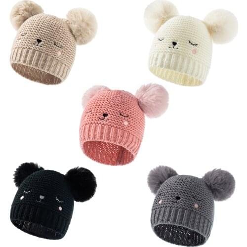 Lovely Big Bow Baby Knitted Hat Soft Baby Girl Hat Turban Infant Toddler Newborn Baby Cap Bonnet Headwraps