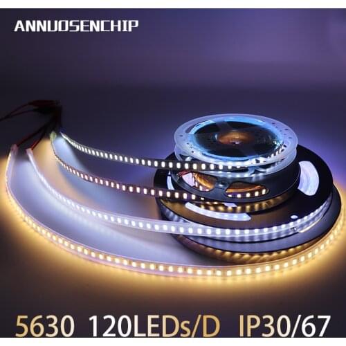 Super Bright 120leds/m SMD 5630 5730 led strip light Flexible 5M 600 LED tape DC 12V waterproof/non waterproof tape lamp