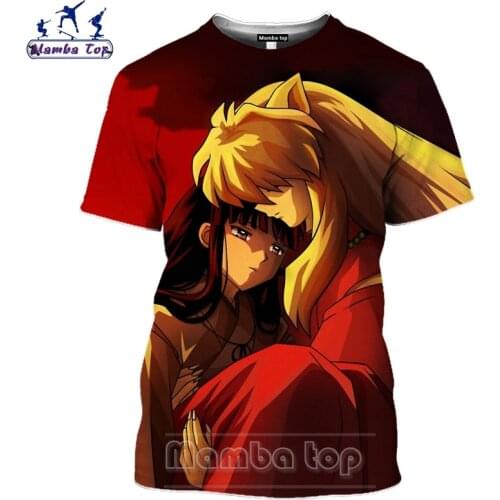 Mamba top Mens T-shirts Summer 3D Print Anime Inuyasha T Shirt Punk Style Fun Women Tshirt Kikyō Hip Hop Fitness Men Sportswear