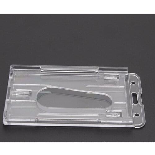 Hard Plastic ID Access Card Cover Credit Card Case Badge Holder Double Side