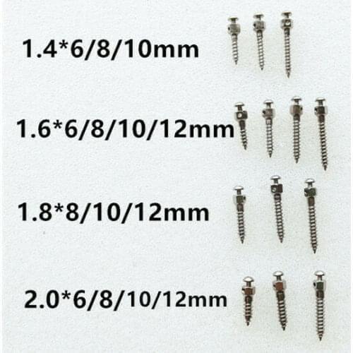 20pcs Dental Ortho Micro Implant Self Drilling Thread Titanium Screws φ1.4/1.6/1.8/2.0mm
