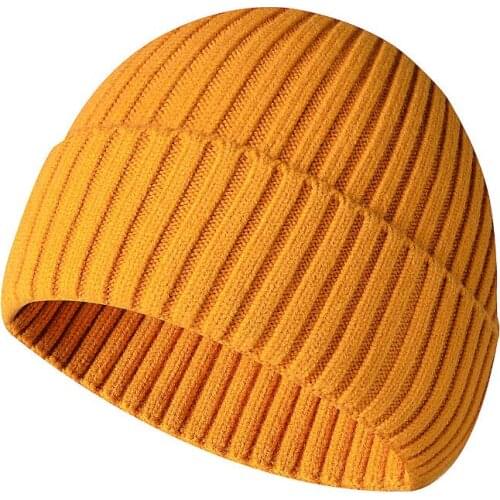 2021 Casual Knitting Beanie Cap Warm Winter Ski Hat Blends Soft Warm Knitted Cap Men Women Hats
