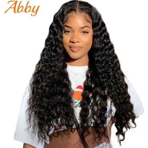 250% Density Deep Wave 13x6 Transparent Lace Front Wigs Malaysia 4x4/13x4 Lace Frontal Human Hair Wigs For Women Preplucked