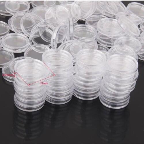 300 Pcs Clear Round Capsules Coin Holders Case Protector 21mm Coin Display Box Clear Coin Capsules Container