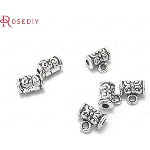 4326)50PCS 7x7MM Antique Style Zinc Alloy Spacer Beads Bracelet Beads Charms Connector Jewelry Findings Accessories
