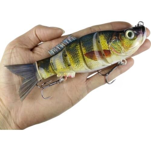 6inch 5 Segments Metal Jointed Swimbait Crankbait Hard Bait Lifelike Shad Fishing Lure for Bass Pike Perch Fishing