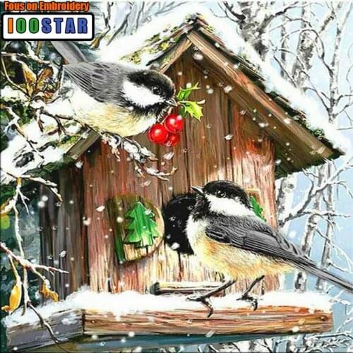 Diamond embroidery landscape 5d diy diamond painting cross stitch snow birds Full rhinestone pinned crafts needlework art gits