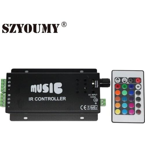 SZYOUMY Music Sound Control Wireless IR Remote Control LED RGB 12-24V 24 Keys led Controller Dimmable for 35285050 RGB LED Strip