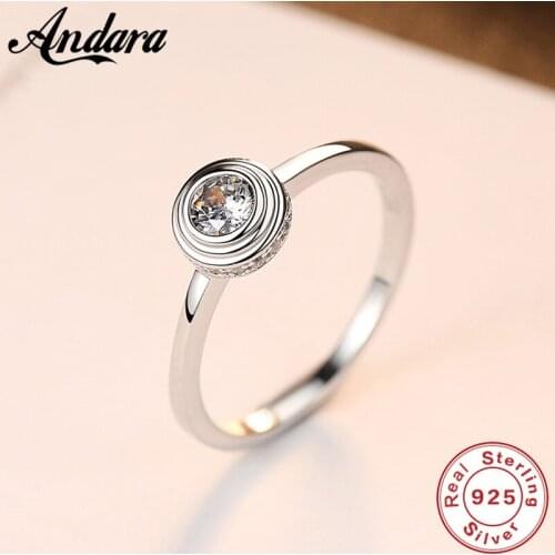 Shining White Zircon Rings For Women 100% Real 925 Sterling Silver Birthstone Rings Female Engagement Band Birthday Gifts