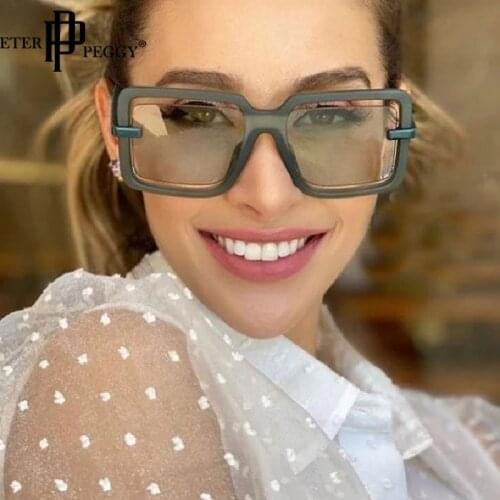 Oversized Square Sunglasses Candy Color Women Brand Designer Big Shades Vintage Glasses UV400 Men Female Oculos Gafas De Sol