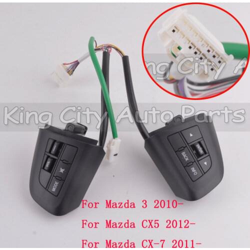 CAPQX For Mazda 3 CX-5 CX7 Multi-function Steering Wheel Constant Speed Cruise Control Switch Audio Music Volume Adjust Button