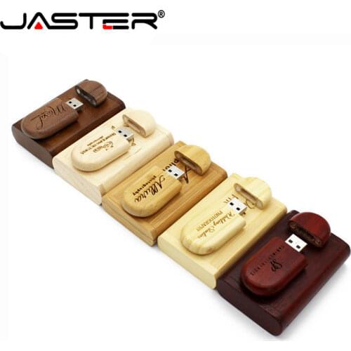 JASTER Wooden USB flash drive +Packing box red wood pendrive 64GB 4GB 8GB 16GB 32GB memory stick custom LOGO photography gift