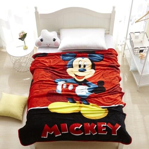 Disney Cartoon Mickey Minnie Winnie The Pooh Stitch Pattern Childrens Plush Blanket Sleeping Quilt Childrens Gift Home Textile