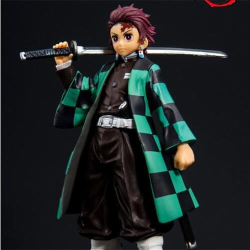 HOT Demon Slayer Figure Kamado Tanjirou Nezuko Action Figures PVC Model Toys Zenitsu Figurine Inosuke Kimetsu No Yaiba Figura