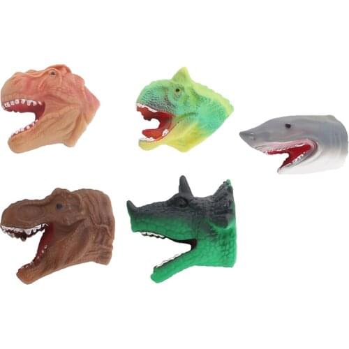 Dinosaur Hand Puppet Toys, Pack of 5 Hand Glove Dino Puppets Role Play Toy for Kids, Toddlers Children