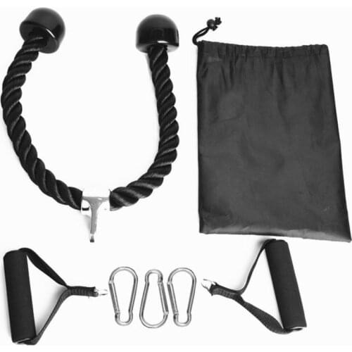 7-in-1 Arm Strength Rope Set Cable machine accessories Long tricep pull down rope Reliable Resistance Band Kit for Fitness
