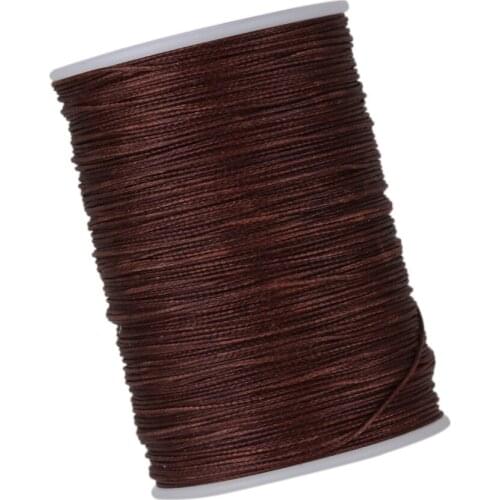 Brown Polyester Thread Necklace Cords 0.5mm Craft Round Waxed Twisted Wire 120m