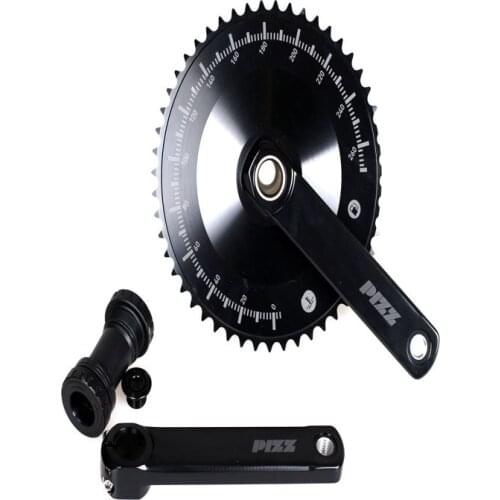 PIZZ Crank Speed Scale Pattern Hollow Crankset Single Speed TRACK BIKE 48T/51T Bicycle Chainwheel 165mm High Quility Include BB