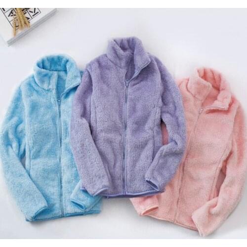 Outdoor Winter Coral Fleece Coat for Women Thickened Double Face Fleece Fleece Jacket for Men Soft Comfortable Fashionable