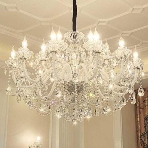 Transparent K9 crystal 6/8/10/12/15/18 head chandelier Living room dining room bedroom study home light Commercial Lighting