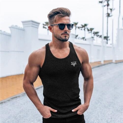 Muscleguys Liftwear Gym Clothing Sports Singlets Men Knitted Fitness Tank Top Muscle Shirt Workout Vest Multi Colors