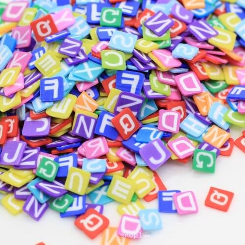 100g Letter Slice Soft Clay Polymers 5mm Hot Clay Sprinkles for Crafts Phone Decoration Scrapbooking DIY Crystal Mud Filling