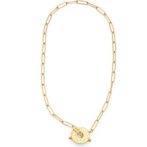 Chunky Thick Chain Choker Necklaces Party Jewelry Gift Stainless Steel OT Toggle Pendant Necklace 2021 collares para mujer