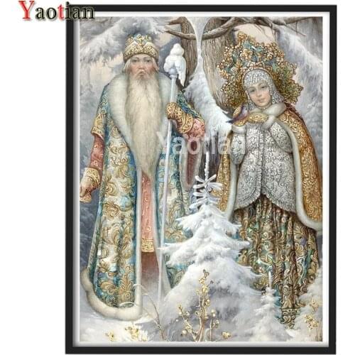Snow Santa Claus Girl 5D DIY Diamond Painting Full Square Drill Rhinestone Diamant Embroidery Beads Cross Stitch Mosaic Kits