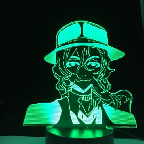 Nakahara Chuuya Bungo Stray Dogs Led Night Light 3D LED For Bedroom Decor Gift Colorful Nightlight Anime Lamp Dropshipping