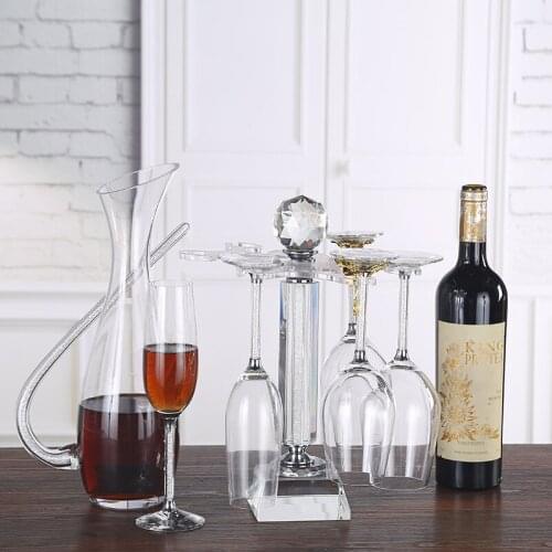 New creative crystal wine glass stand upside down, European style floor wine stand, hanging home decoration