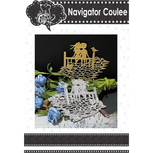 Greeting Card Cover Metal Cutting Die Lovers Sea Died to Scrapbook Layered Drawing Craft Supplies Decorative Stamps and Die 2021