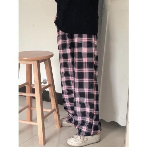 Okkdey Women's Plaid Trousers