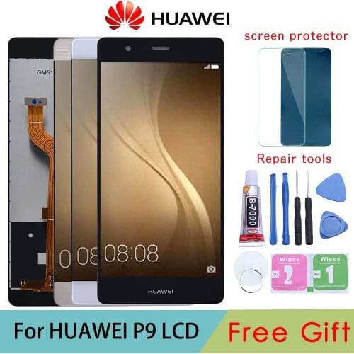 Original5.2" IPS LCD For HUAWEI P9 Display Touch Screen Digitizer with Frame for HUAWEI P9 Display EVA-L09 EVA-L19 LCD Repair