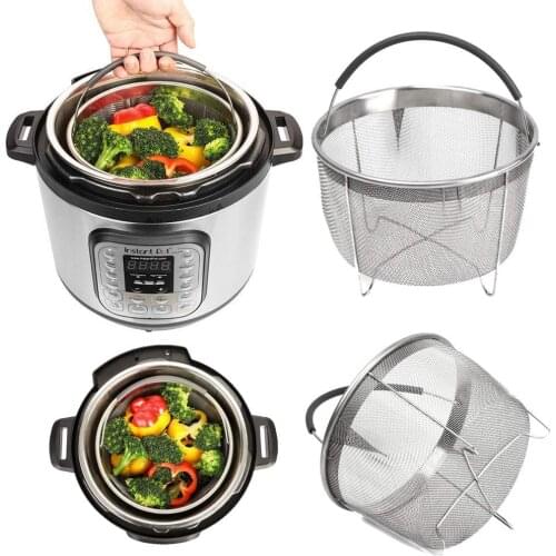 Steamer Basket for Instant Pot 6Qt Stainless Steel Mesh Steamer with Silicone Handle Kitchen Accessories for Steaming Vegetable