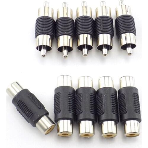 2/5/10pcs video Rca female to female CCTV Coupler AV cable Connector Rca dual Male to male Audio Adapter Plug