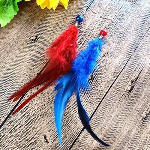 Retro New Statement Necklace Set Hot Sale Feather Flag Color Festival Usa Independence Day Bohemian Jewelry Sets for Party